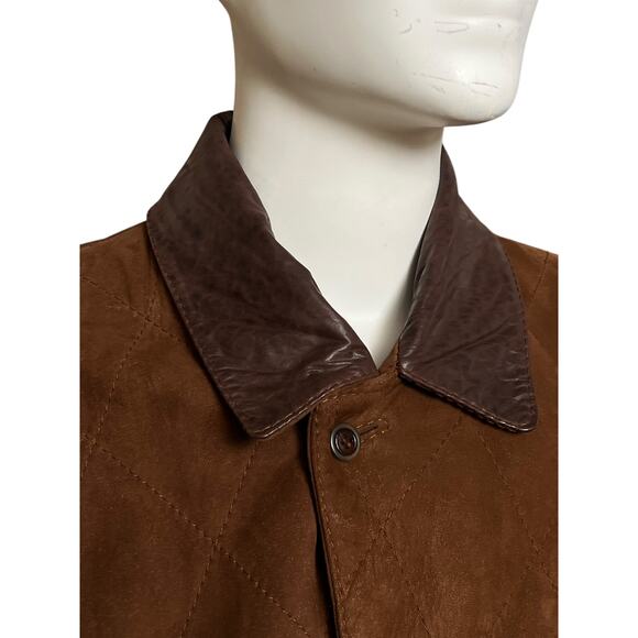 Botticelli Suede 100% PELLE Leather Jacket Size 46 Made in Italy Buttons Closure - Picture 9 of 14